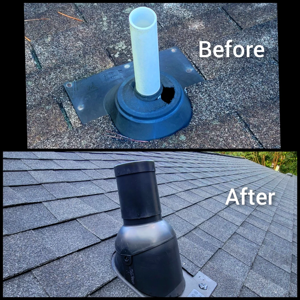 before and after roofing details