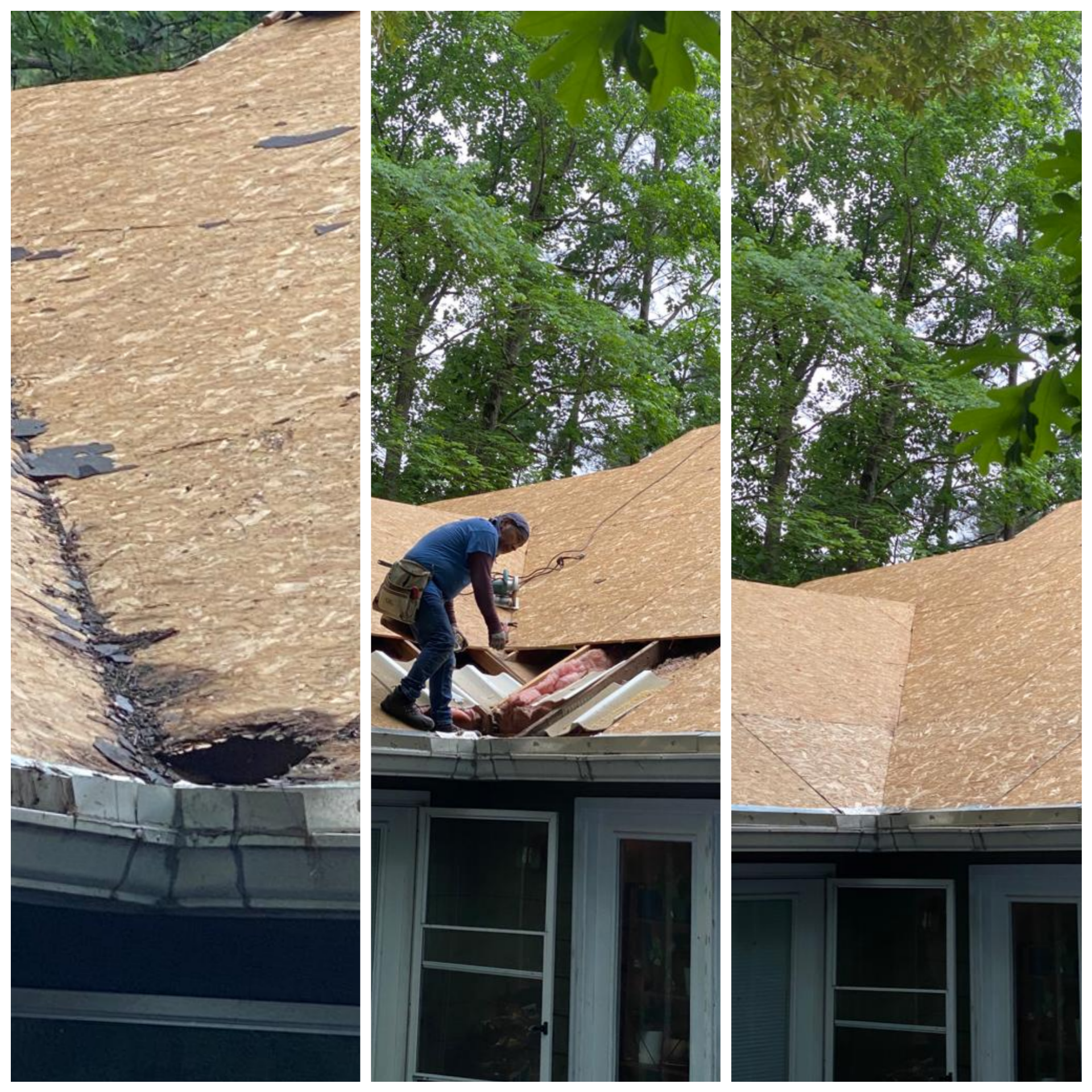 working on roof