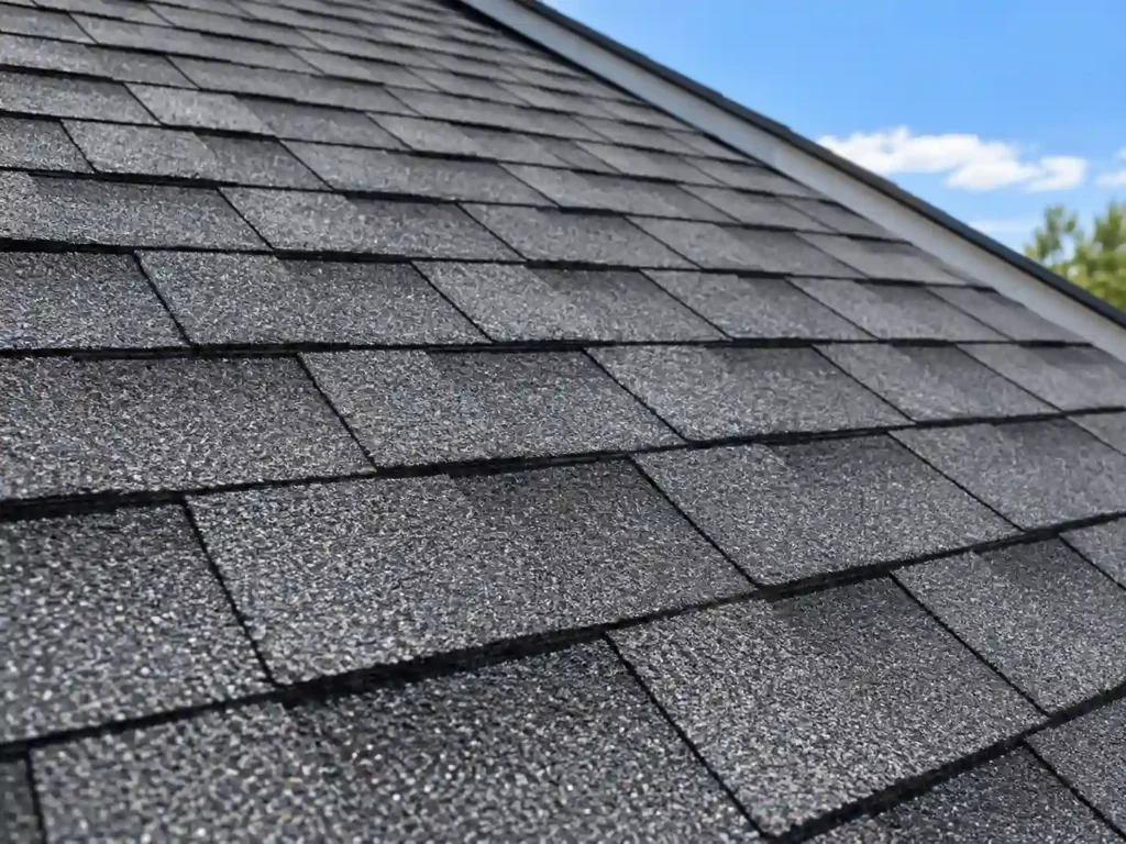 How Long Does a Roof Replacement Take? 2 Roof replacement timeline showing newly installed asphalt shingles