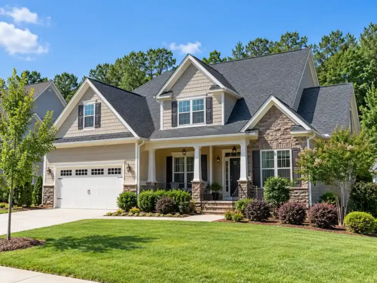 Youngsville, NC roofing on a modern suburban home with a newly finished shingle roof